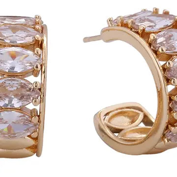 14K Gold Dipped CZ Hoops