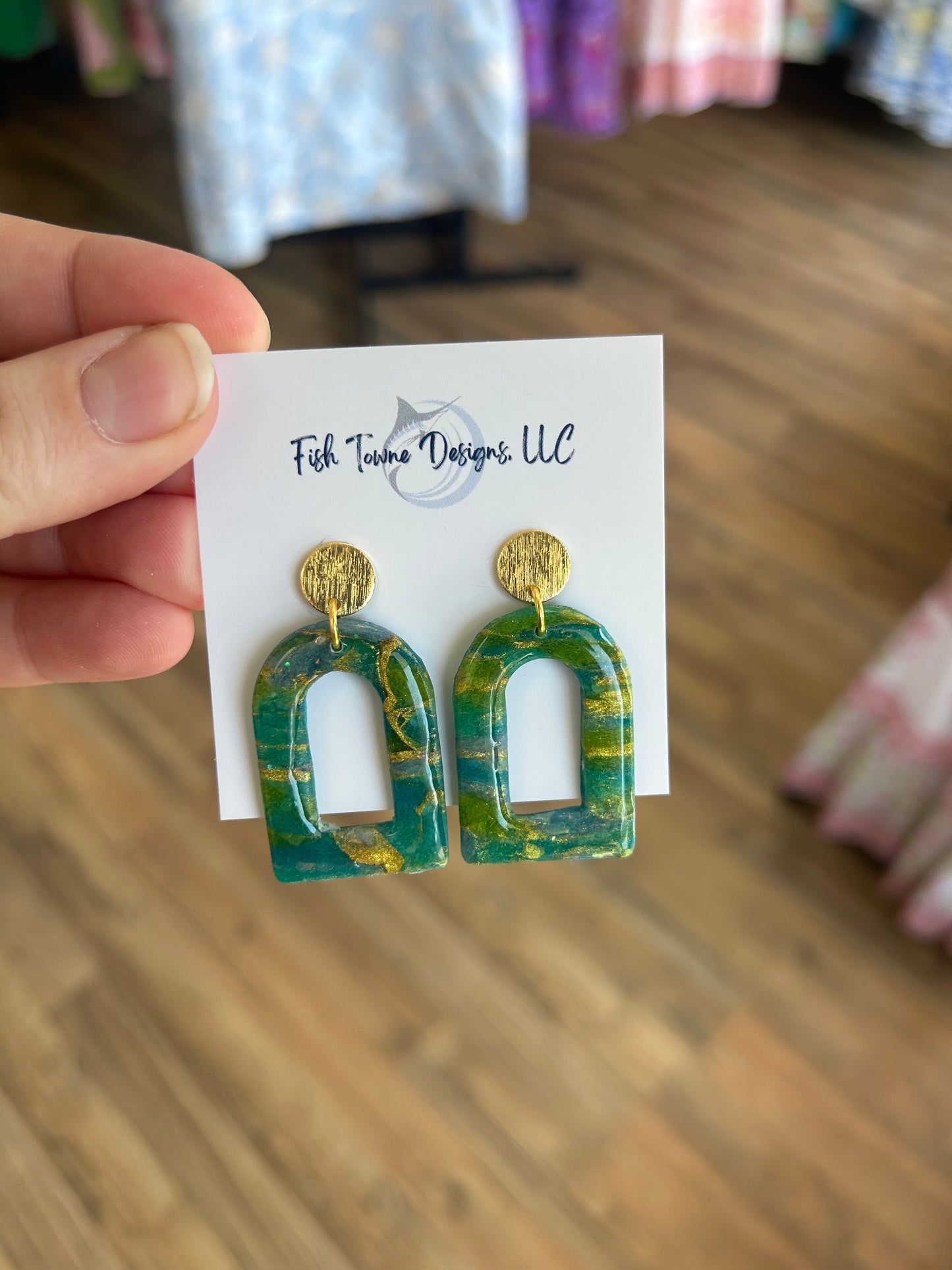 Green and Gold Dangles
