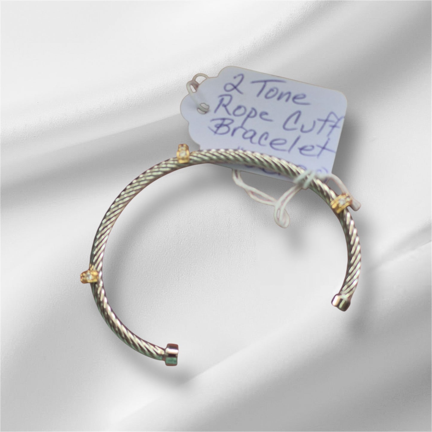 Two Tone Rope Cuff Bracelet
