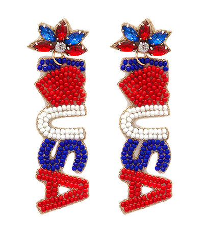 USA Beaded Earrings