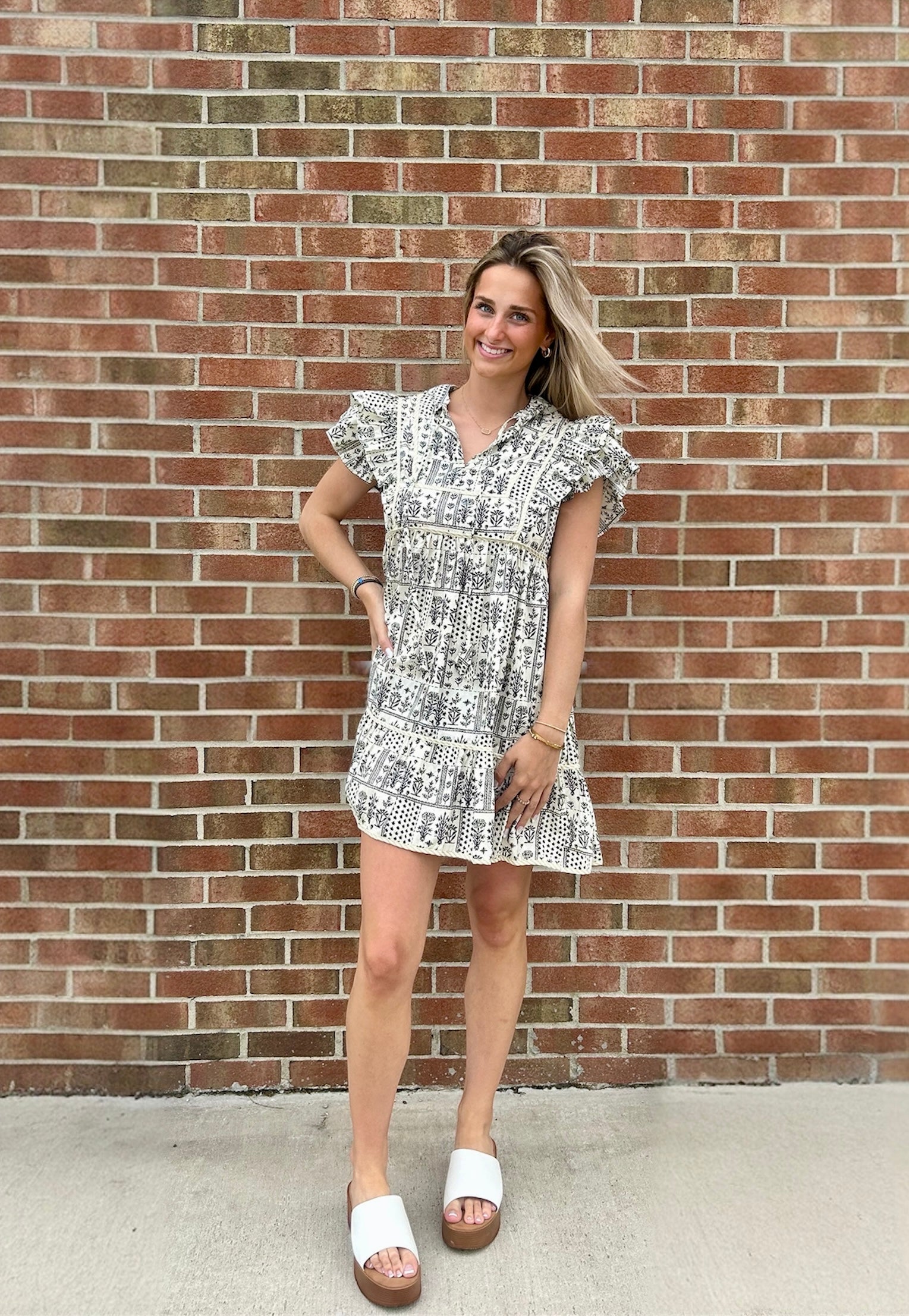 Stella Cream Boho Mini Dress Large