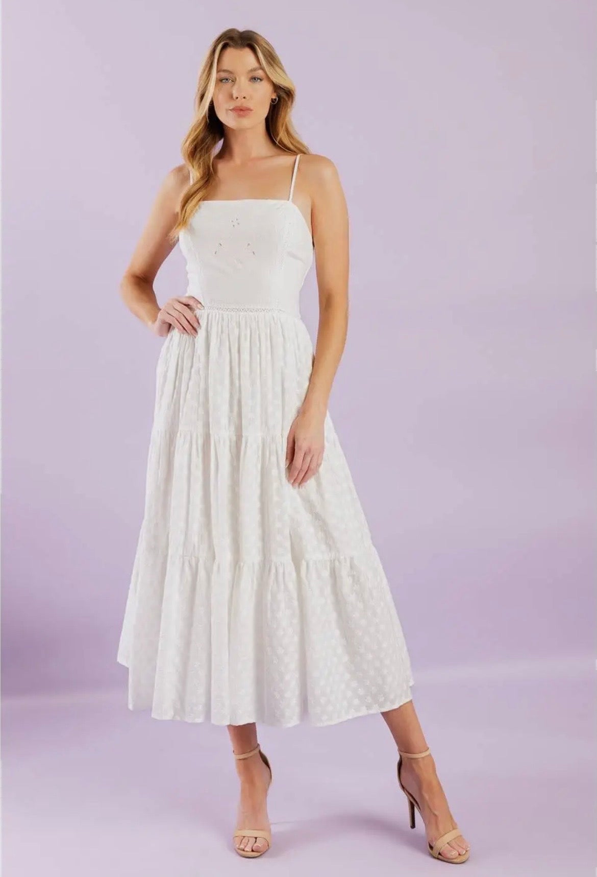 Charlotte Ivory Midi Dress