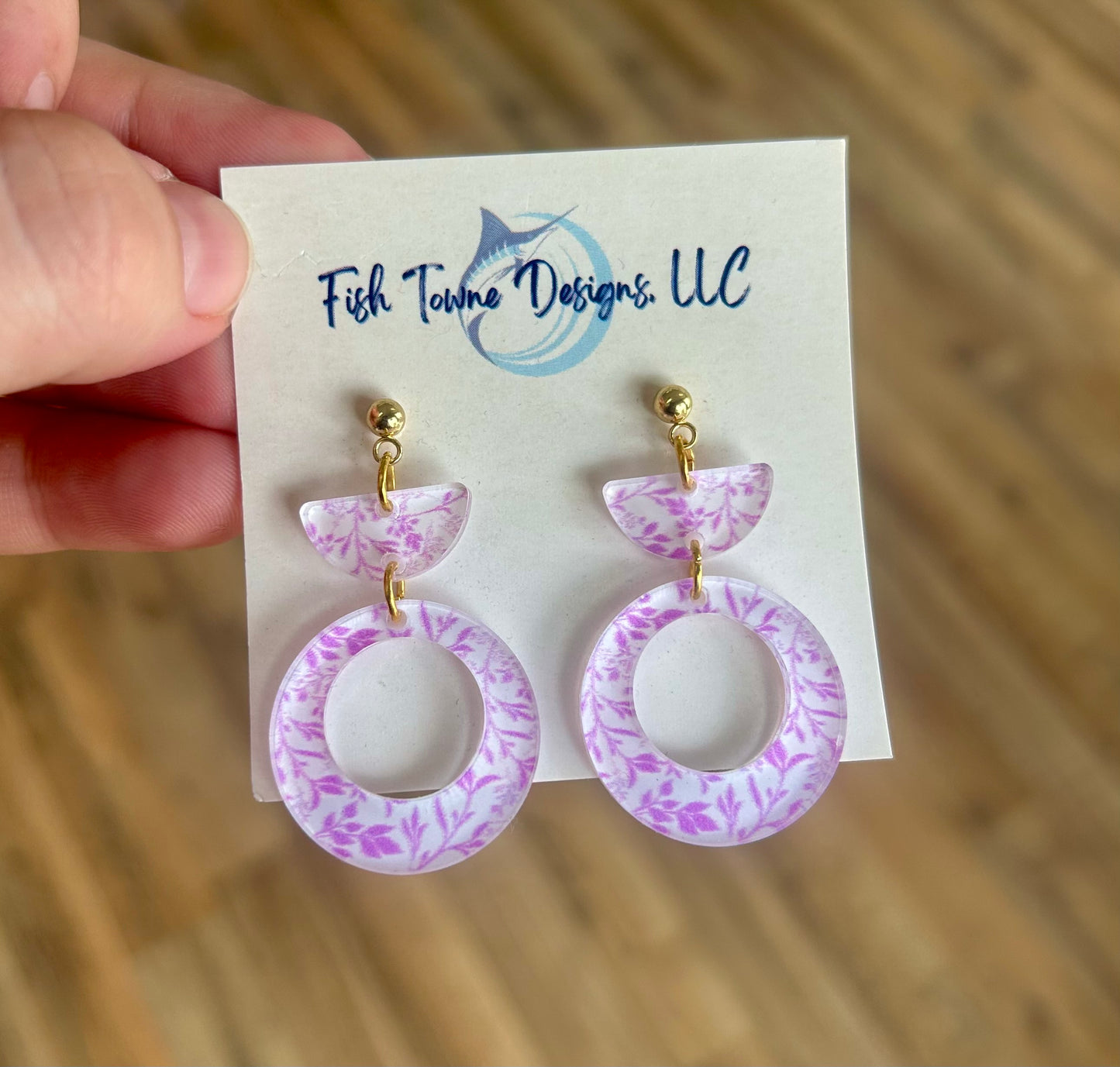 Lavender Floral Dangle Earrings