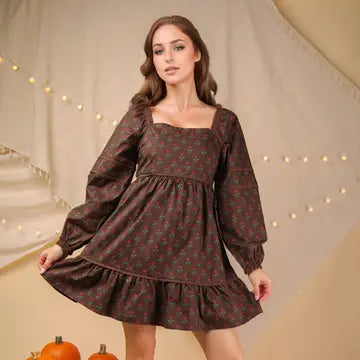 Coco Printed Ruffle Mini Dress