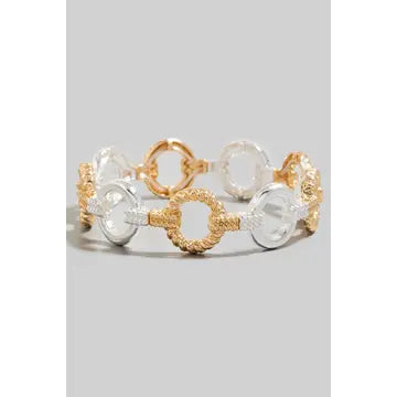 Elastic metallic hoop chain bracelet