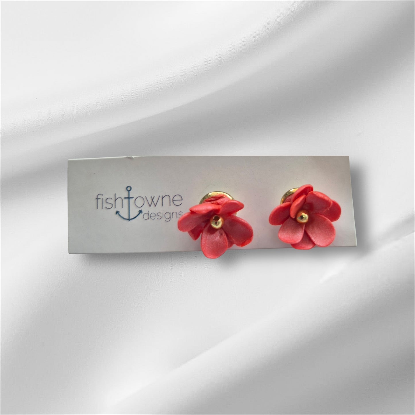 Pink and Gold Flower Studs