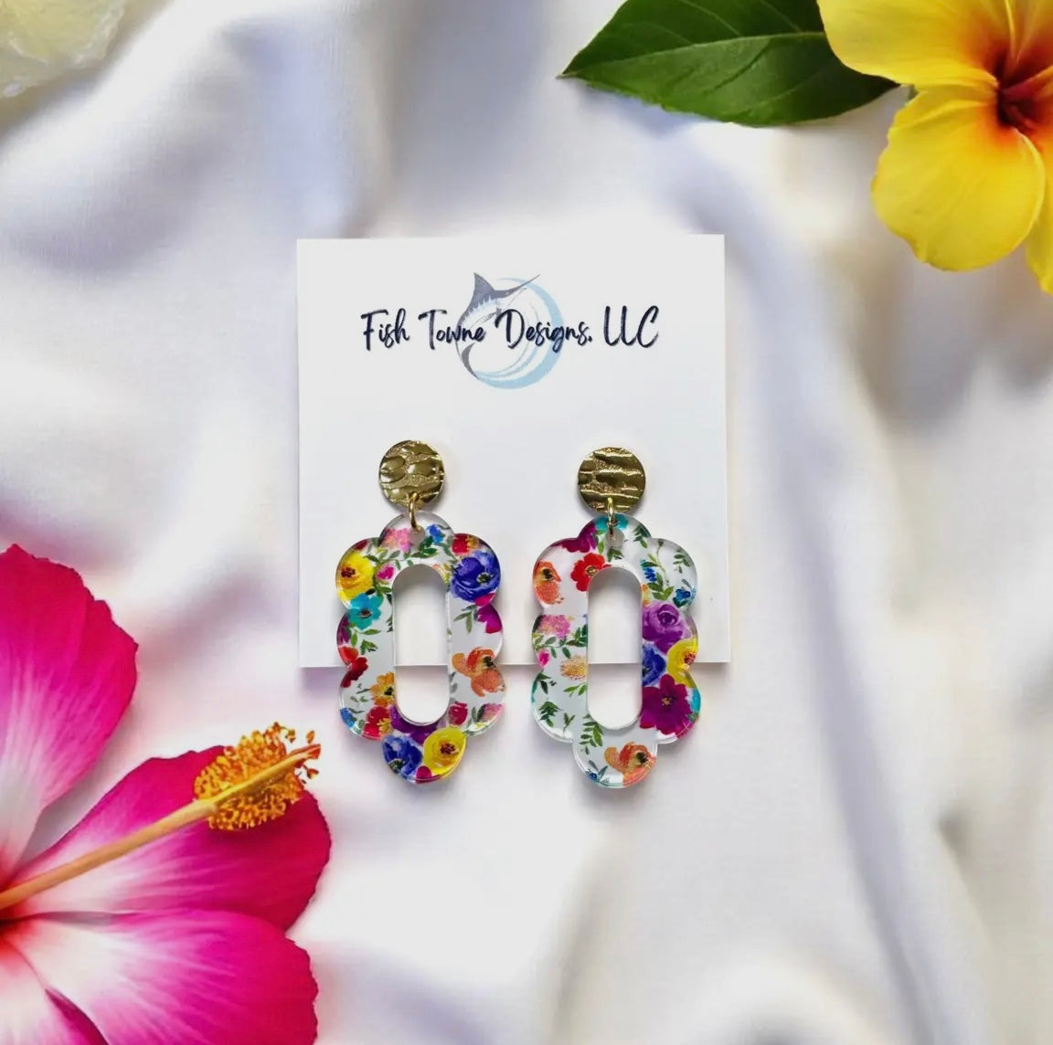 Summer Floral Dangle Earrings