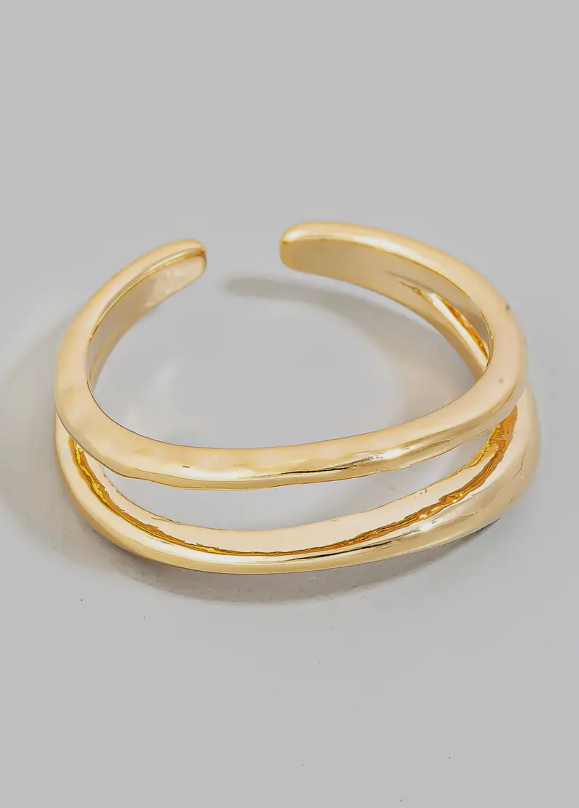 Gold dipped two row gold ring