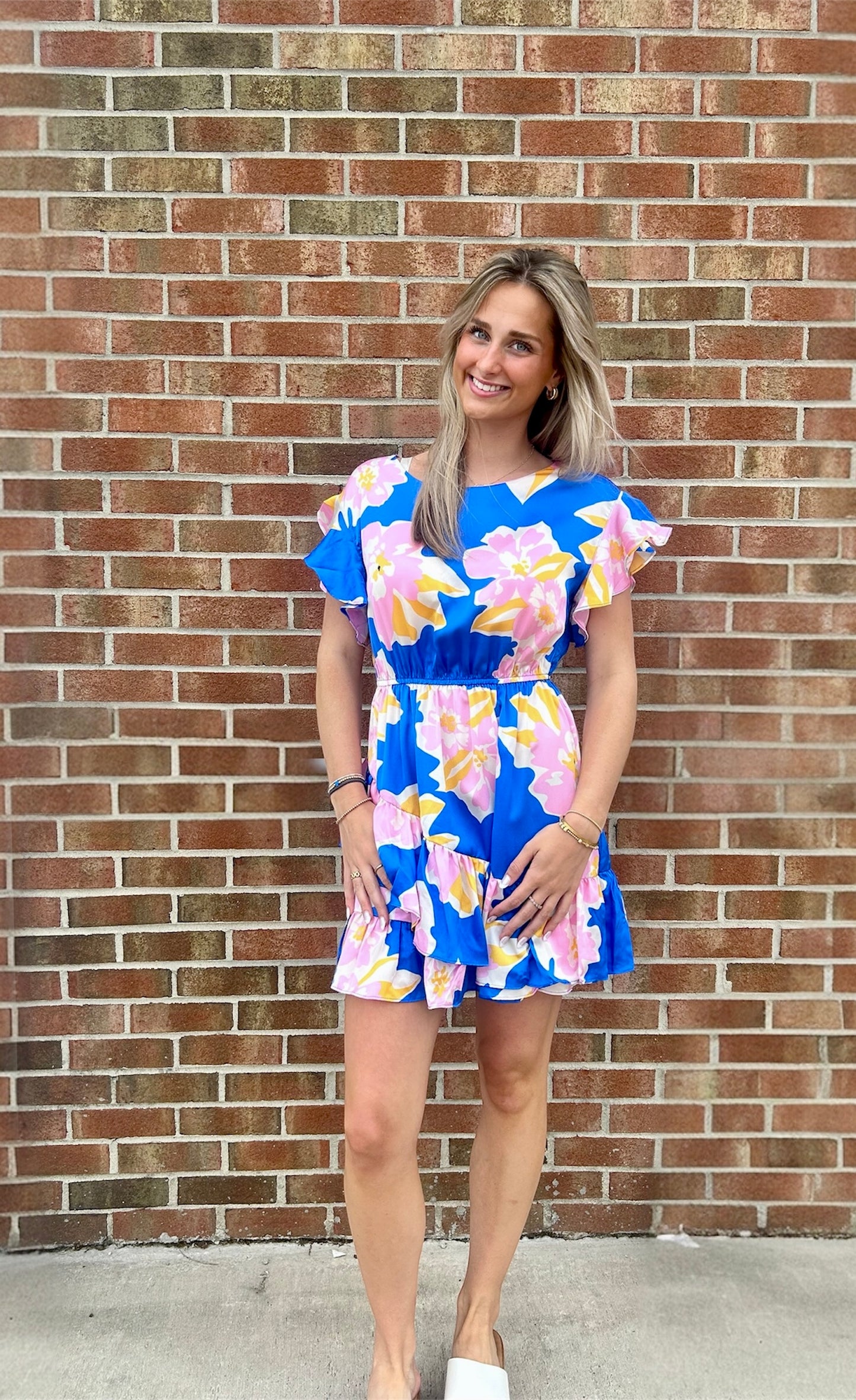 Celeste Satin Ruffle Dress
