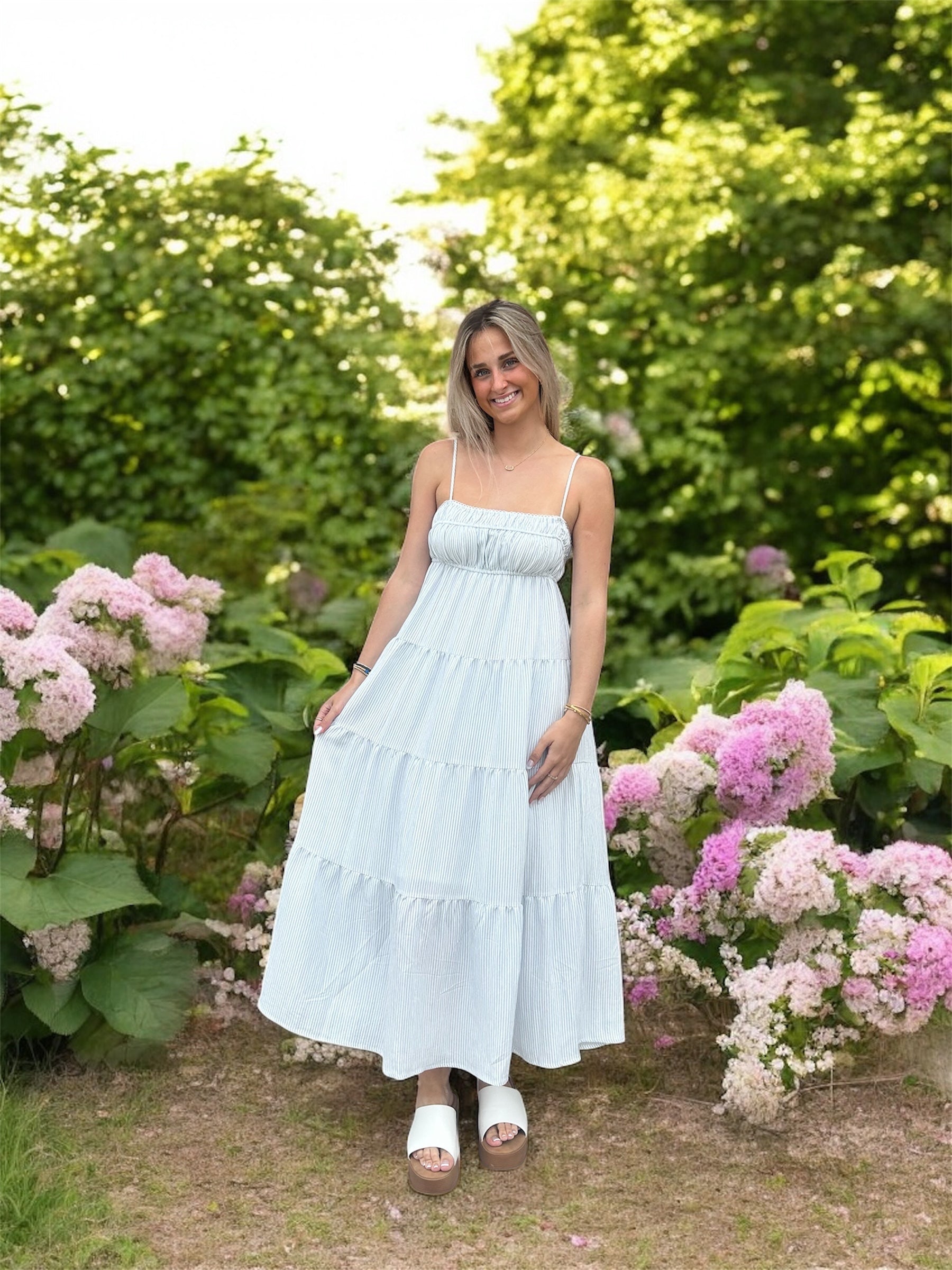 empire waist spring dresses Bonnie Blue Striped Midi – The Pink Iris Boutique while thermal strap detailing Size:UK 7.5 EU 41 Italian Broccoli and Pasta