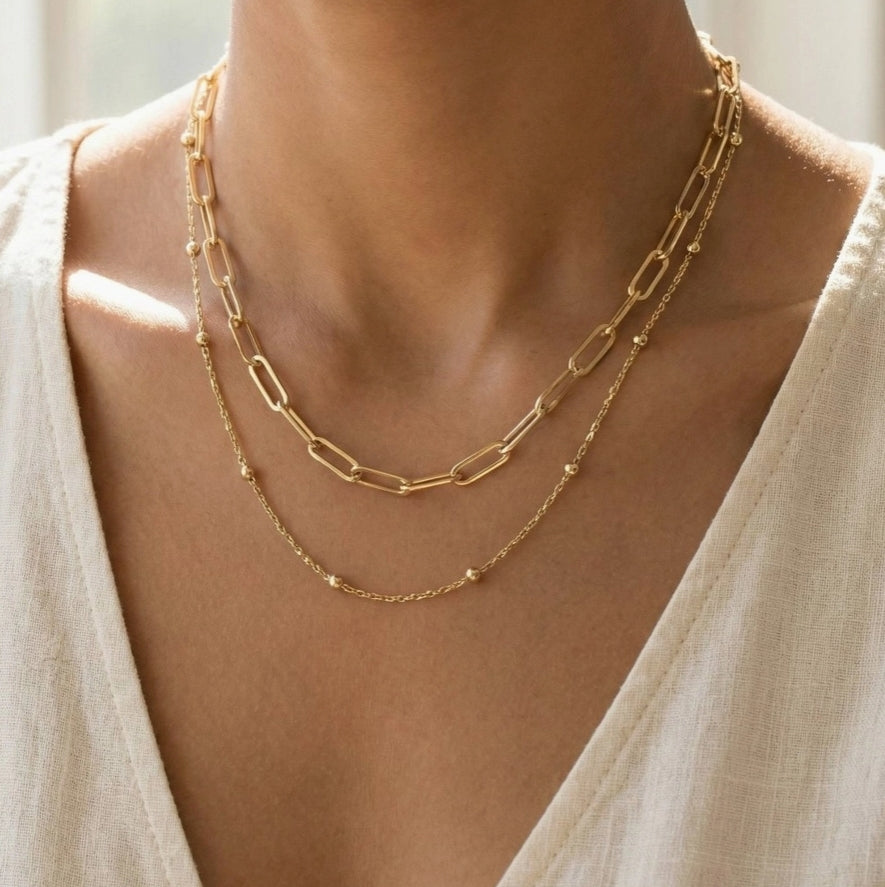 Dainty Mixed Layered Classic Chain Necklace