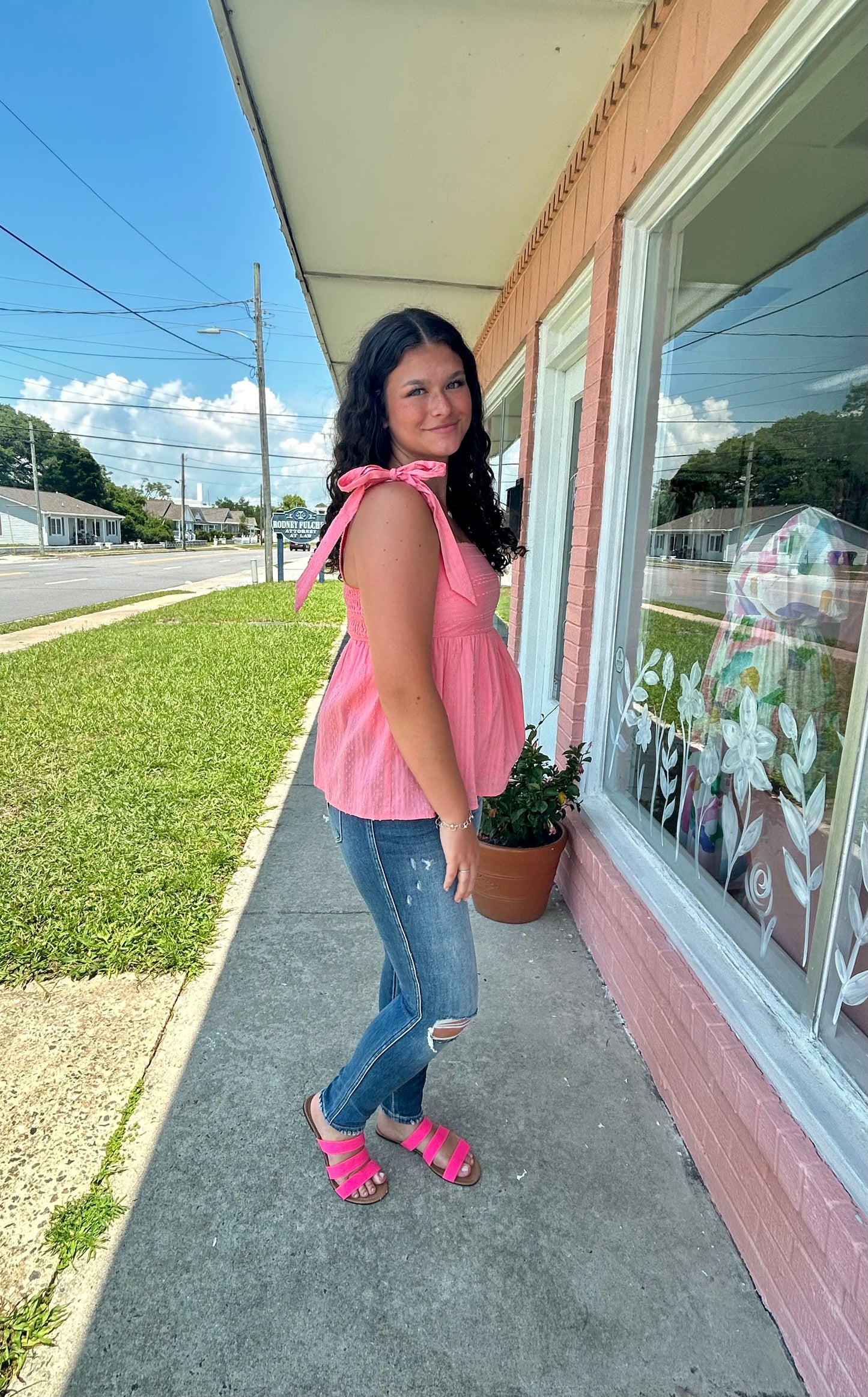 Andree Pink Tie Blouse