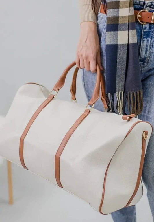 Charlotte Duffel Bag in Ivory/Camel