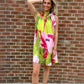 Ruby Ruffle Tie at the Neck Floral Mini