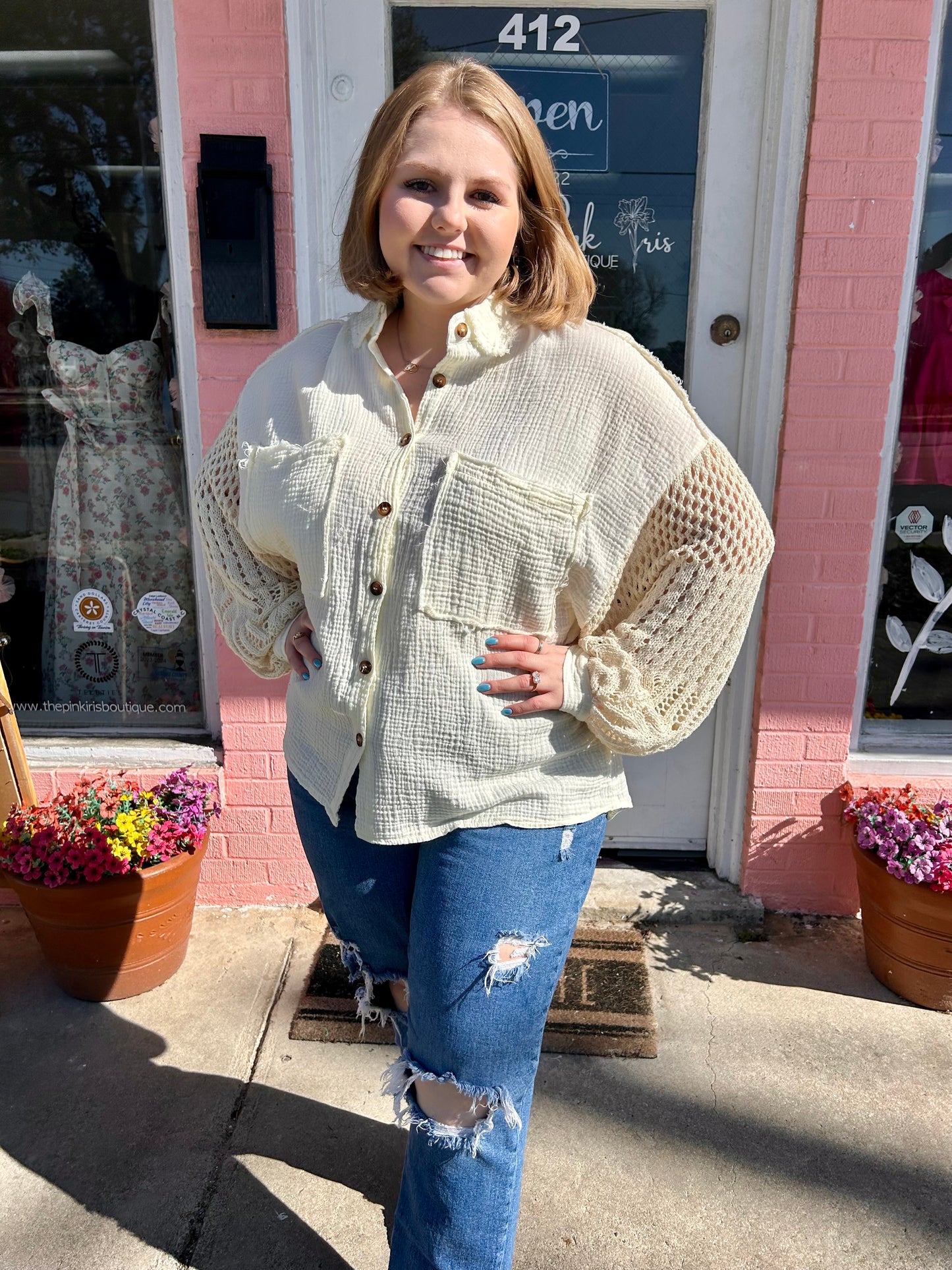 Sandy Gauze Top