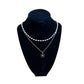 Flower Pendant Pearl Beaded Layered Necklace Set