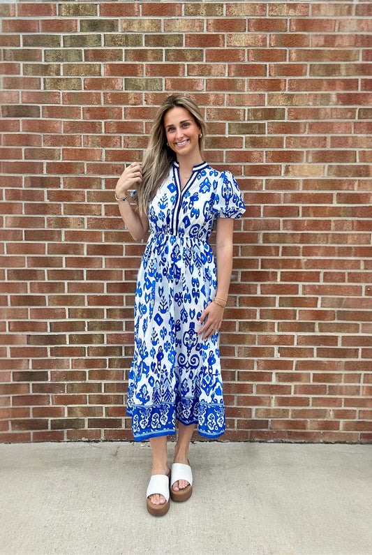 Lacey Blue Floral Maxi Dress