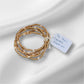 5PC Pearl and Metallic Beaded Bracelet Set