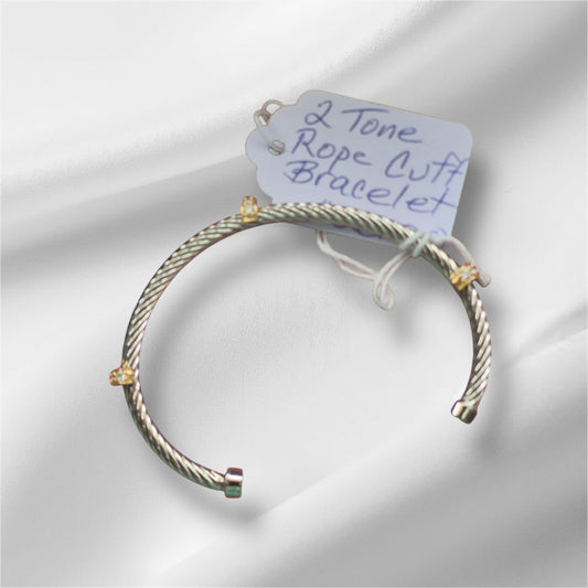 Two Tone Rope Cuff Bracelet