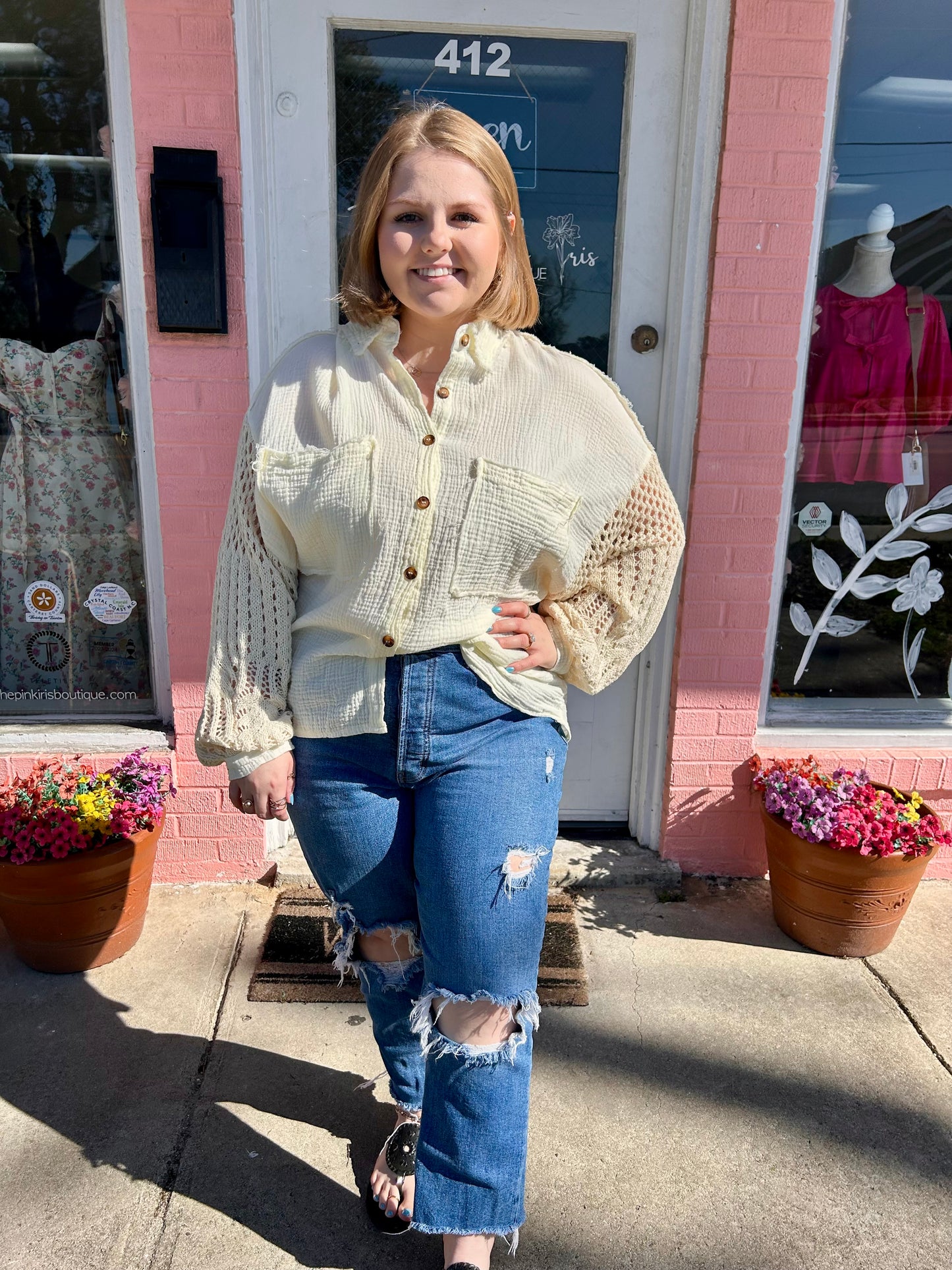 Sandy Gauze Top