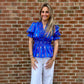 Annabell Blue Mixed Top