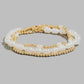 Pearl and mini metallic beaded bracelet set