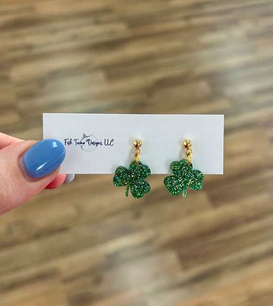 St. Patrick's Day Single Shamrock Earrings