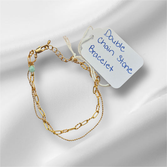 Double Chain Stone Bracelet