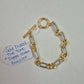 Gold Dipped Two Tone Toggle Chain Bracelet