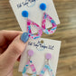 Pink & Blue Teardrop Earrings