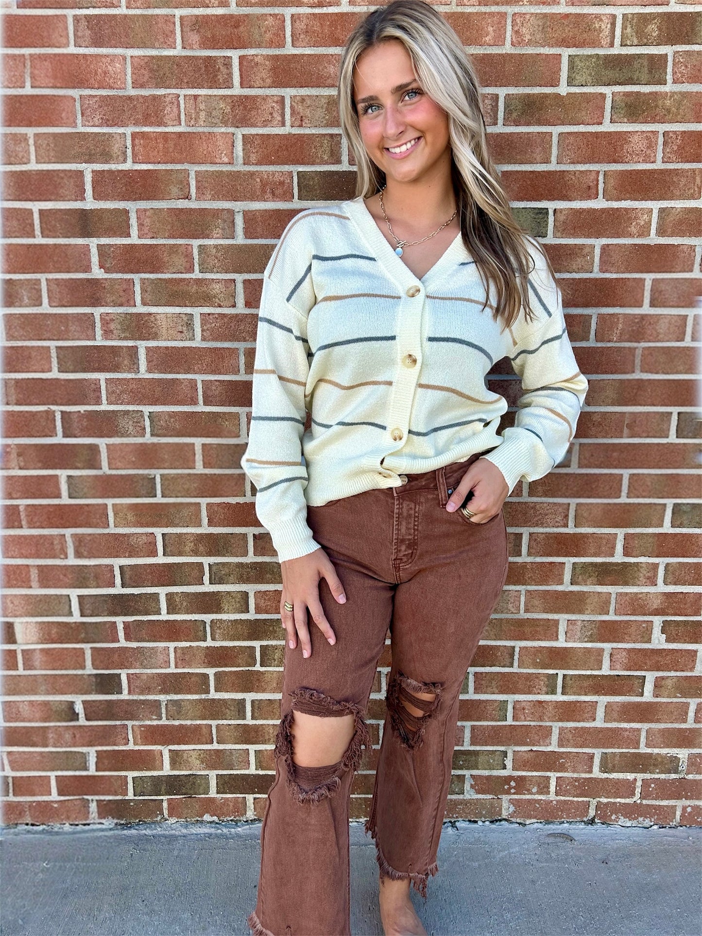 Norah Striped Cardigan