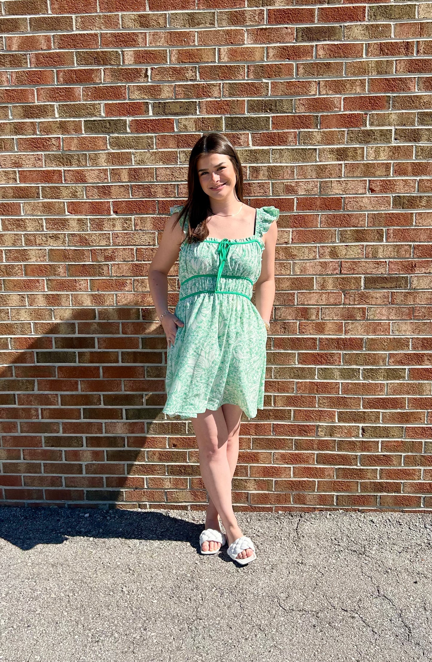 Alice Green Ruffle Dress
