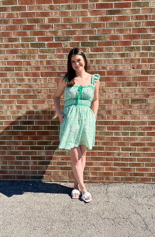 Alice Green Ruffle Dress