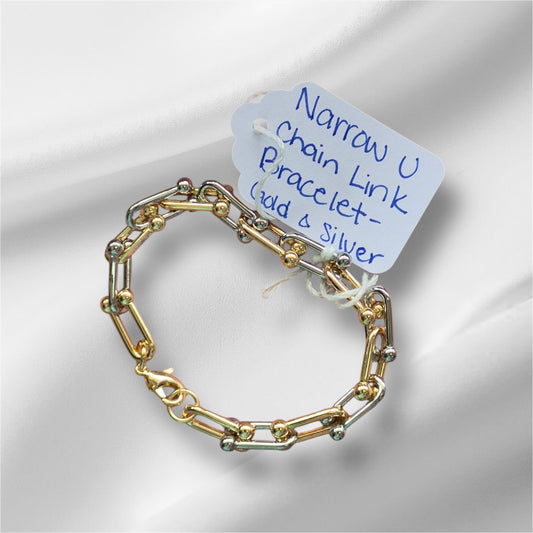 Narrow U Chain Link Bracelet