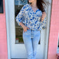 Maddie Blue Floral Top