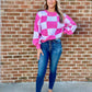 Karen Pink Colorblock Sweater