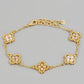 Beaded Clover Charms Chain Bracelet