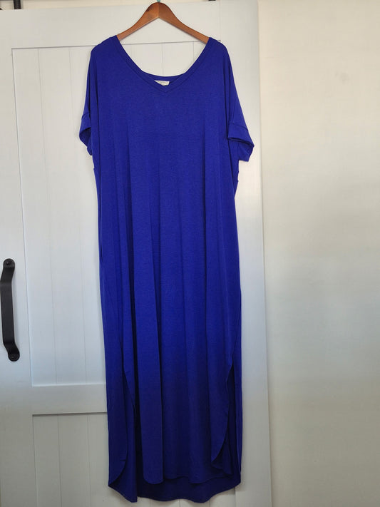 Blue Curvy Maxi Dress