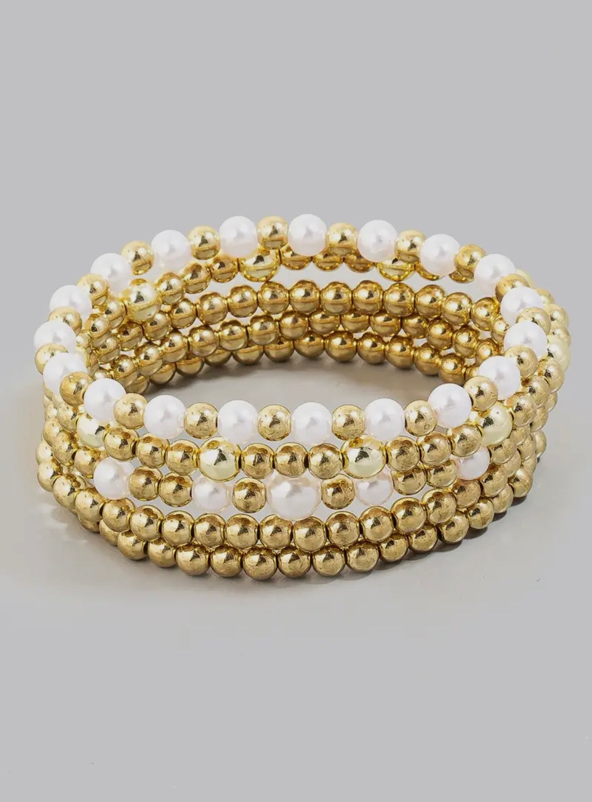 Mixed Pearl and metallic beaded bracelet