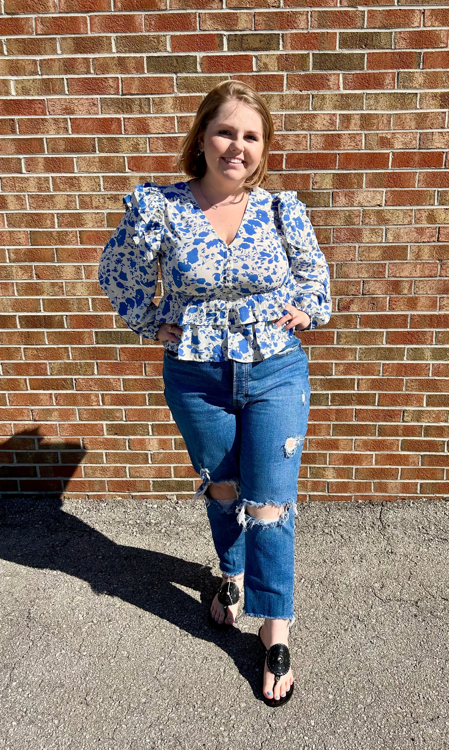 Maddie Blue Floral Top