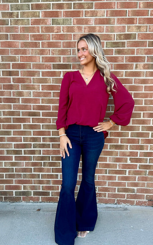 Maria Long Sleeve Woven Top