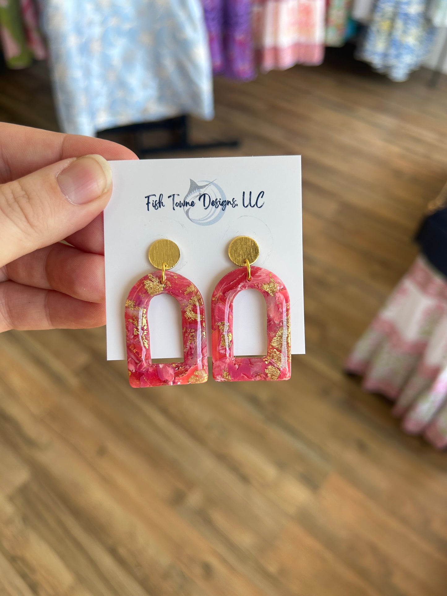 Pink and Gold Dangles