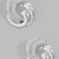Textured metallic wave swirl stud earrings