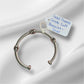 Gold Dipped Cable Cuff Bracelet-Silver