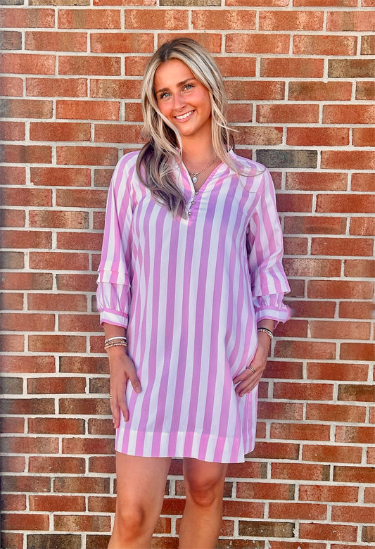 Pretty In Pink Stripe Dress