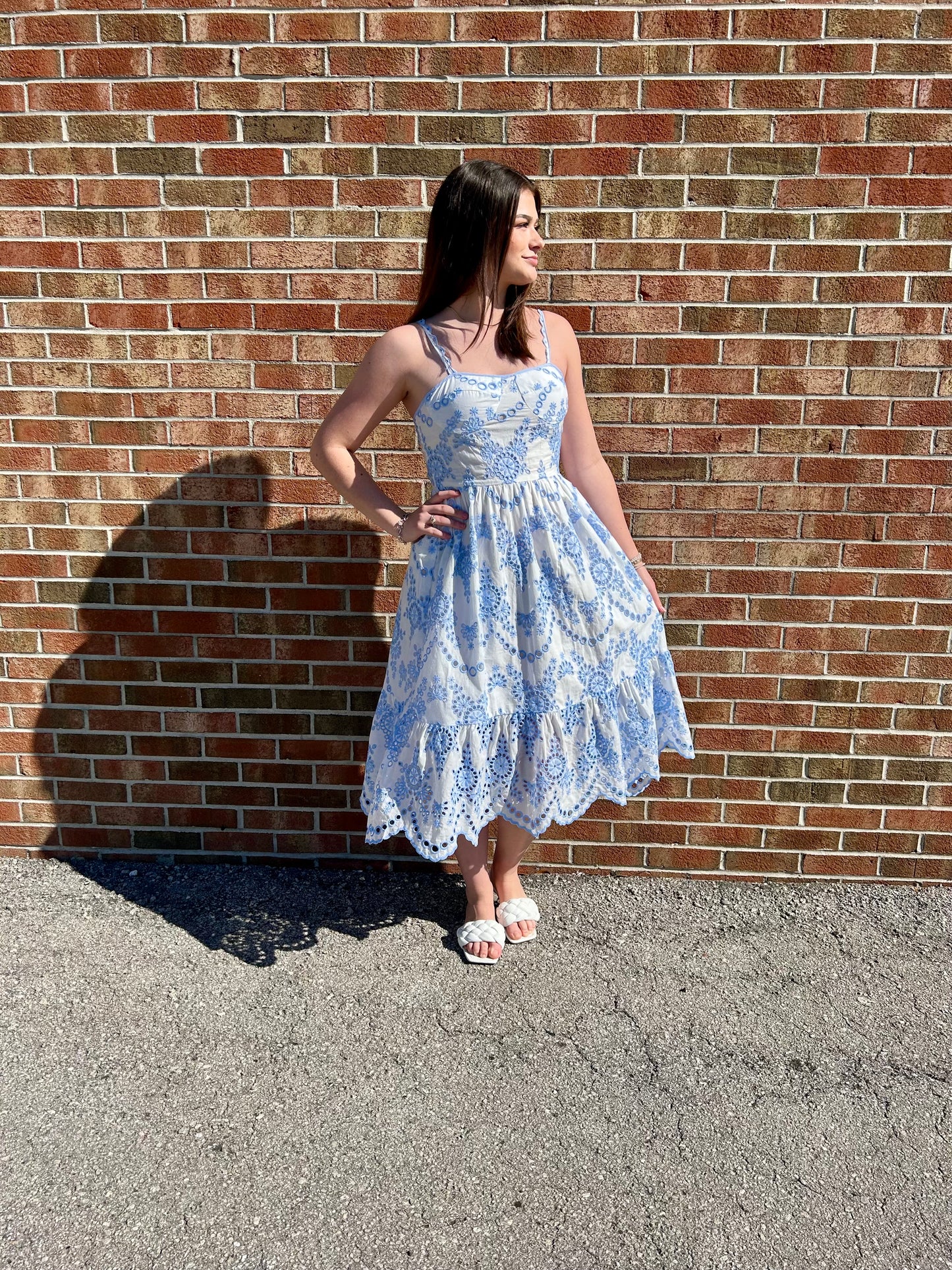 Laura Eyelet Midi Dress