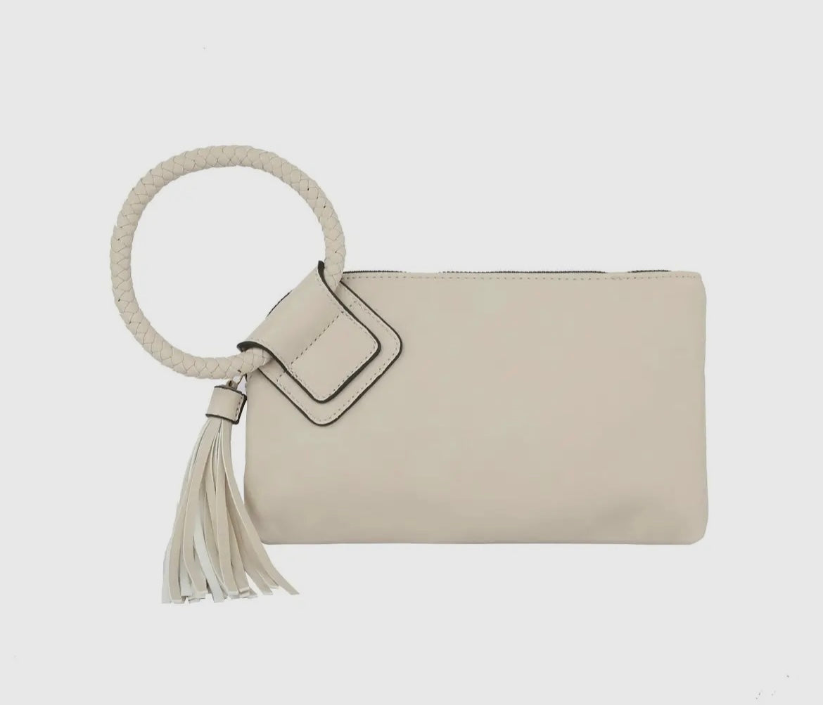Kate Vegan Leather Wristlet With Tassel