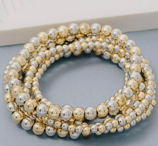 Gold and rhodium dipped two tone bracelet