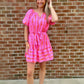 Maisie Bow Print Flutter Button Down Dress