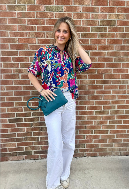 Rae Metallic Bloom Blouse
